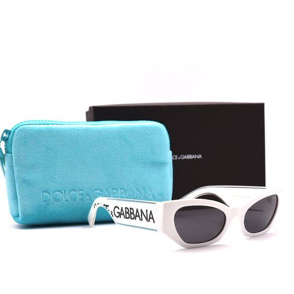 NEW DOLCE&GABBANA DG6186 331287 WHITE DARK GREY LENS AUTHENTIC SUNGLASSES - Picture 4 of 15